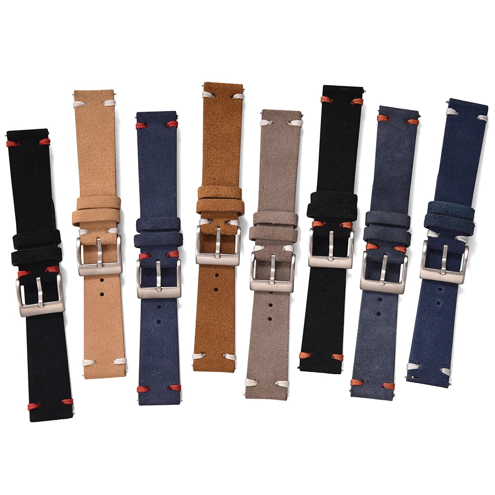 Suede Leather Watch Strap – 20-22mm Quick Release