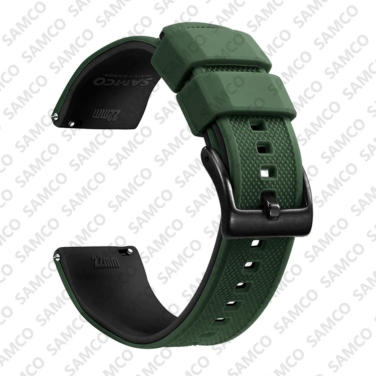Premium Silicone Rubber Watch Band 18–22mm (Quick Release)