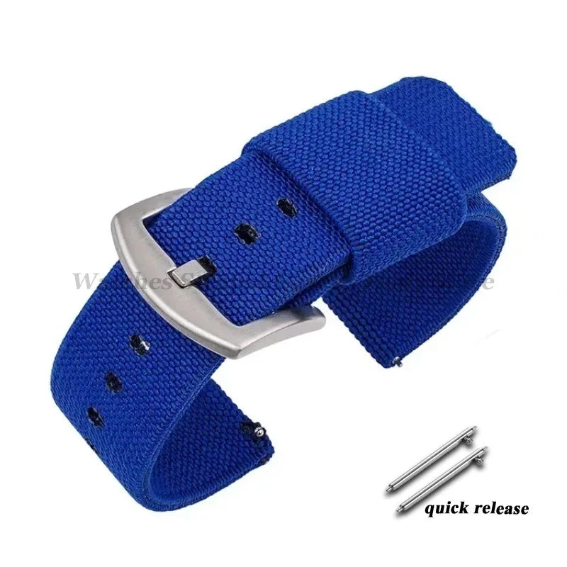 Nylon Watch Band 18mm 20mm 22mm 24mm Woven Elastic Strap for Seiko for Omega Quick Release Wristband Military Men's Sport Bands