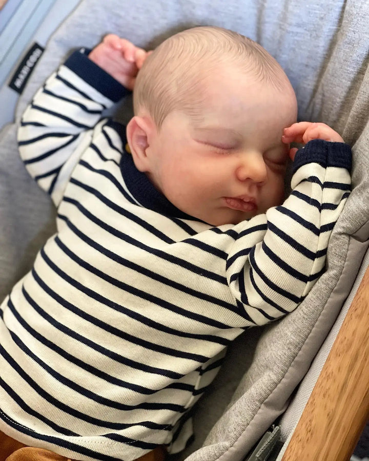 49 cm Loulou Newborn Reborn Baby Doll – Asleep, Lifelike 3D Skin & Visible Veins