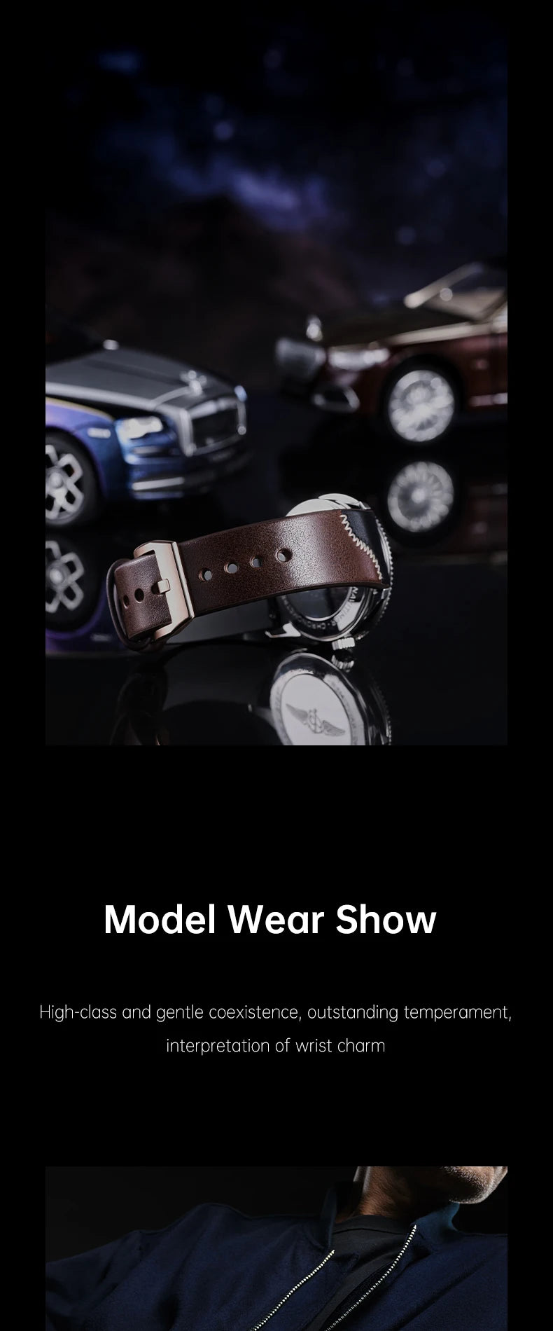 Maikes Handmade New Design Double Color Watch Band, Quick Release, Top Full Grain Leather Strap With Rose Gold Buckle