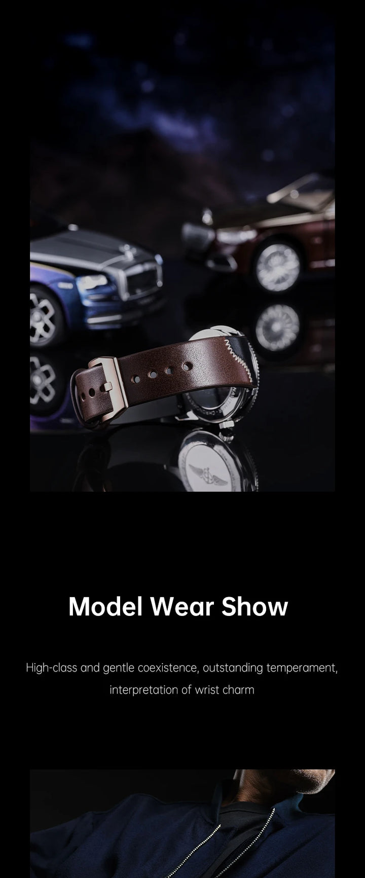 Maikes Luxury Design Bicolor Watch Strap Quick Release With Rose Gold Buckle Handmade Stitching Full Grain Leather Watch Strap