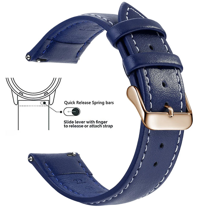 Samco Genuine Leather Watch Band 18–22mm (Quick Release)