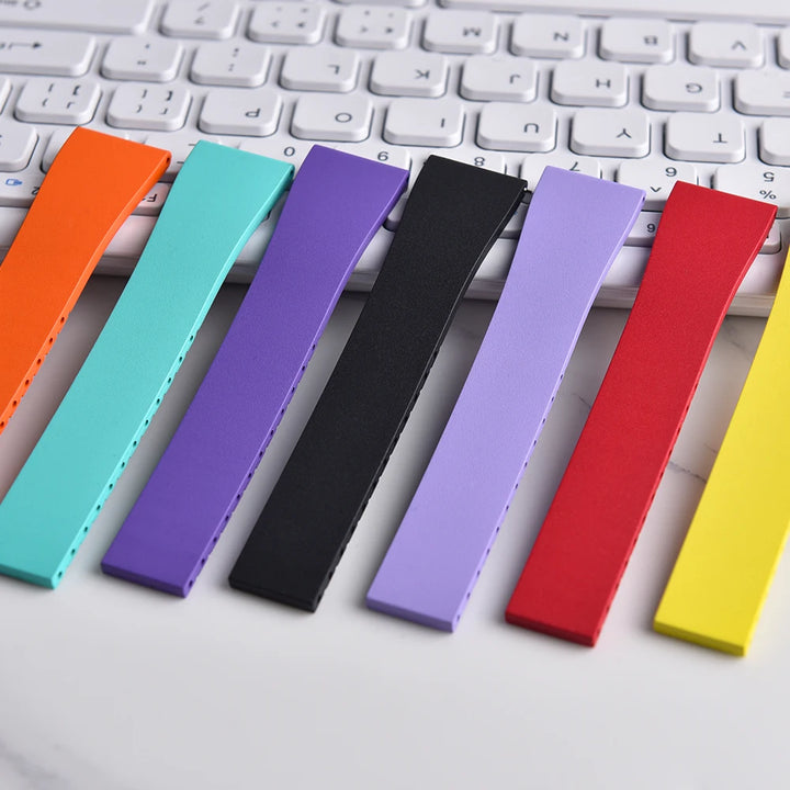 NATOBELT CTS FKM Rubber Watch Band Strap 16mm 18mm 19mm 20mm 21mm 22mm Quick Release Butterfly Cut-to-Size Sweatproof Waterproof