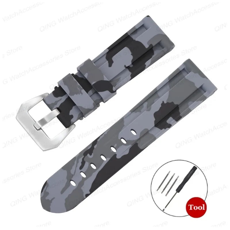 Universal Silicone Rubber Watch Strap – Sport Wristband (20-26mm)