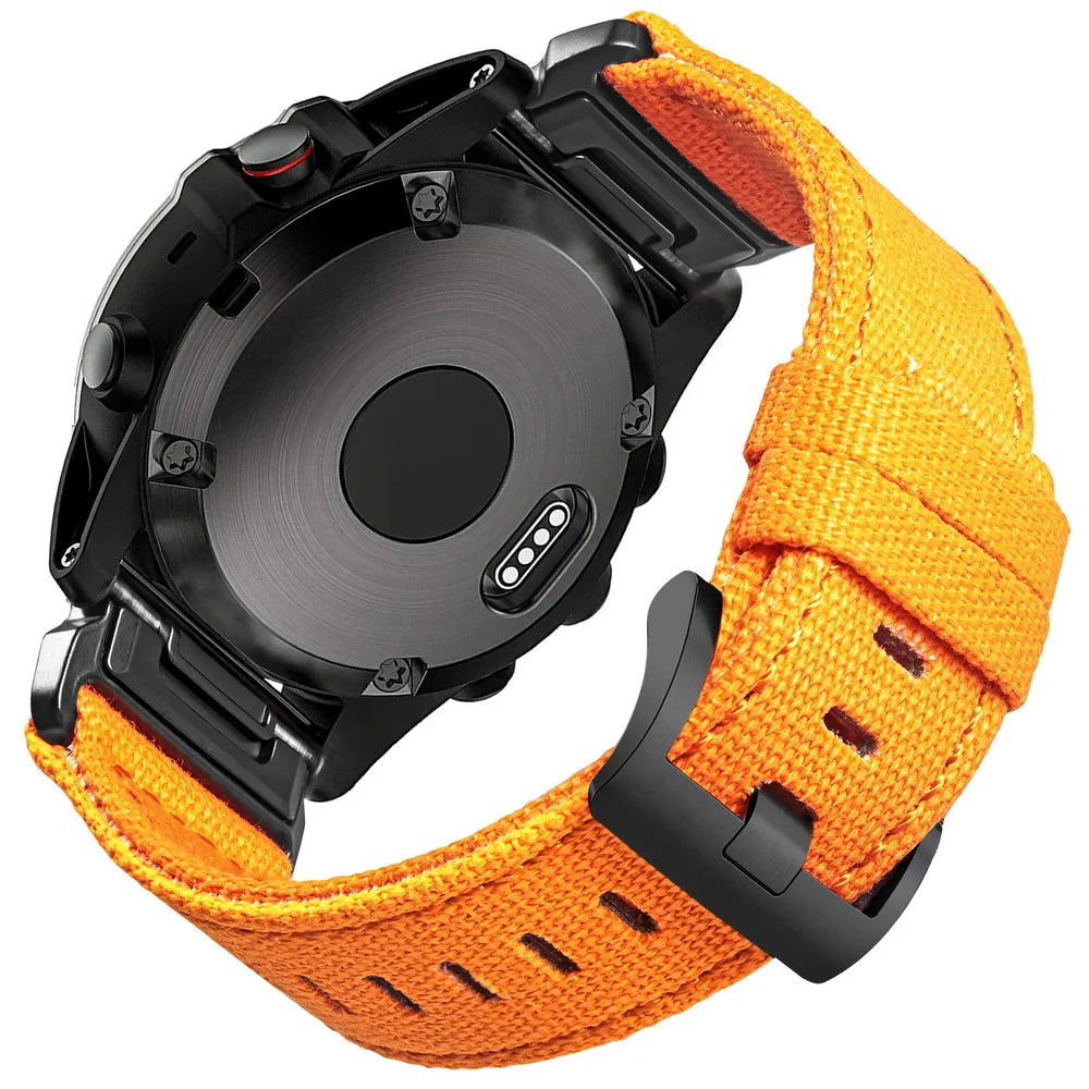 HEMSUT Canvas Quickfit Watch Band for Garmin (22-26mm)