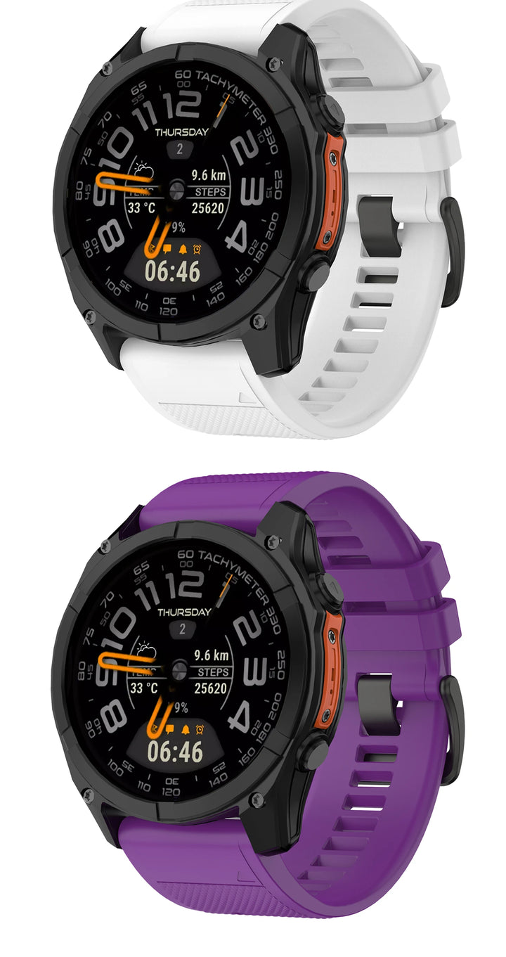 Silicone Watch Band for Garmin Fenix & Epix (22-26mm)