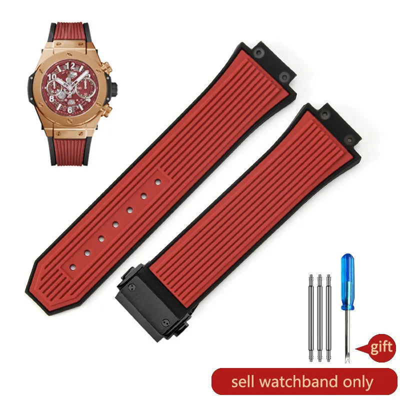 Soft Silicone Watch Band 27×17mm for Hublot Big Bang (Waterproof, Steel