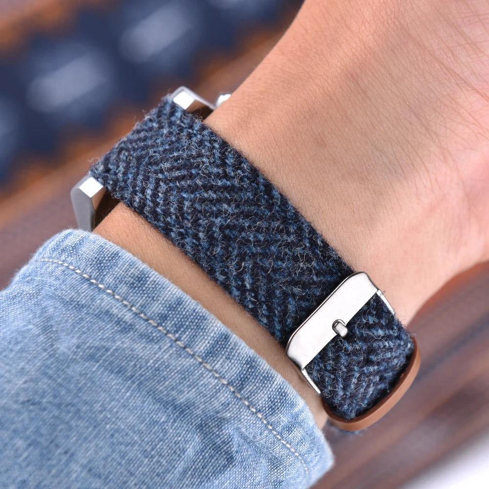 NATOBELT Wool Weave Leather Strap – Quick Release, 18–22mm