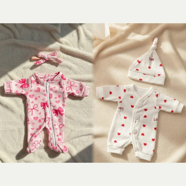 4‑Style Romper Outfits for 8–9″ Newborn Dolls