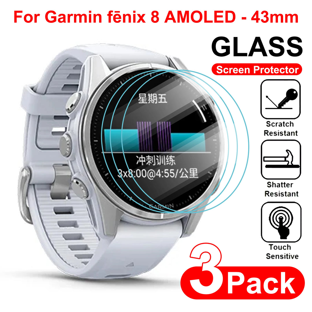 9H Tempered Glass Screen Protector for Garmin Fenix 8 43/47/51mm