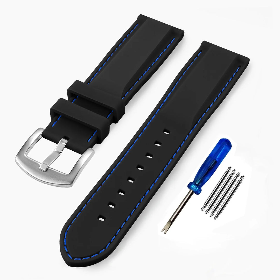 Silicone Rubber Watch Band 20–22mm (Soft & Comfortable Replacement)