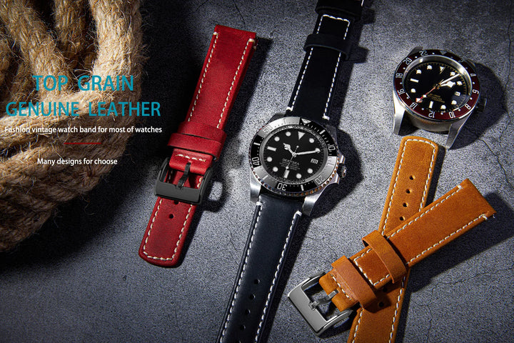 Top Grain Genuine Leather Quick Release Watch Band 20–22mm for Samsung Galaxy Watch