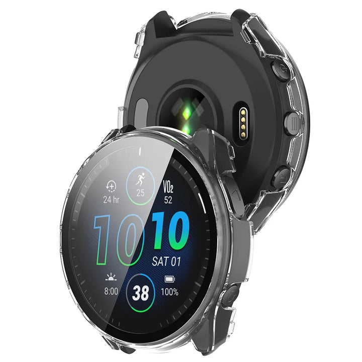 PC & Tempered Glass Protective Case for Garmin Forerunner 255/255S/965