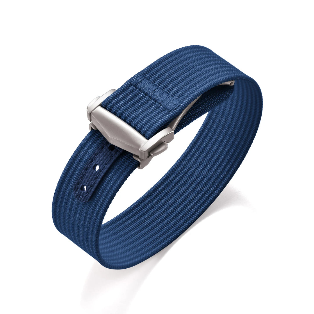 Ribbed Nylon & FKM Rubber Watch Strap – 18–22mm Folding Buckle for Omega, Tudor & Seiko