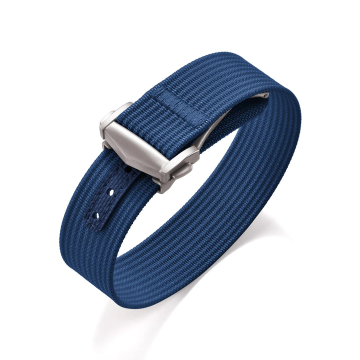 Ribbed Nylon & FKM Rubber Watch Strap – 18–22mm Folding Buckle for Omega, Tudor & Seiko