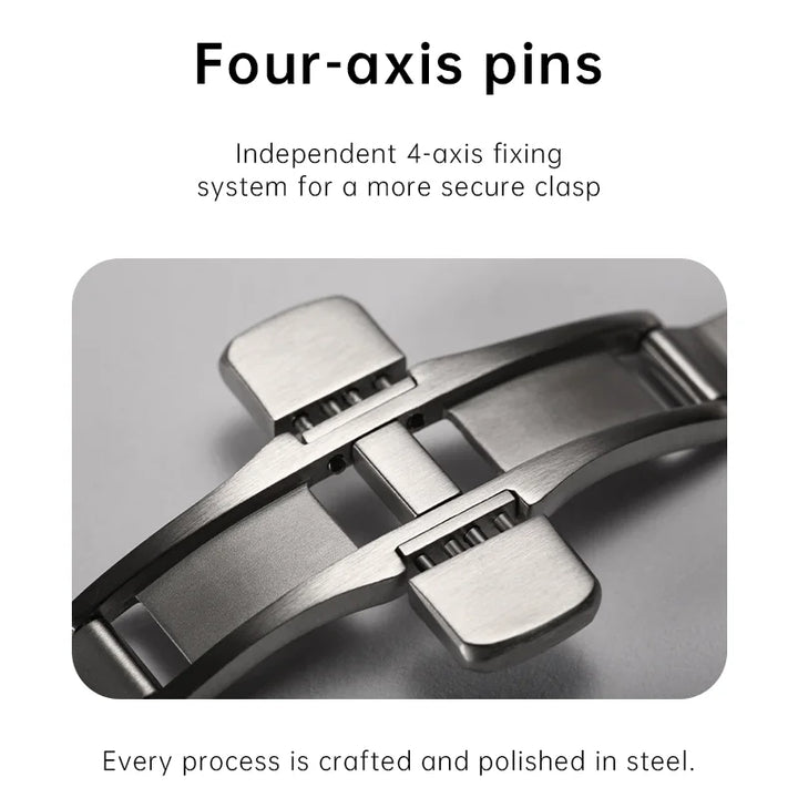 Maikes Stainless Steel Butterfly Watch Buckle 18-20mm