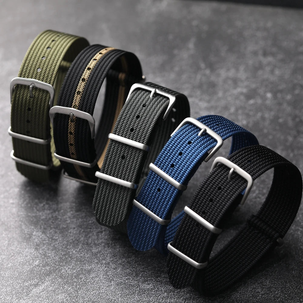 Nylon Ribbed Watch Strap 18–22mm