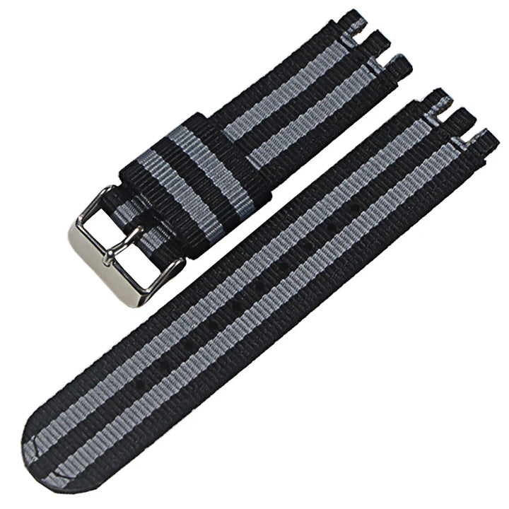 Nylon Canvas Watch Strap – 17/19/20mm for Swatch with Buckle