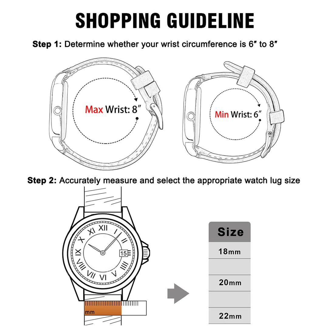 Samco Genuine Leather Watch Band 18–22mm (Quick Release)