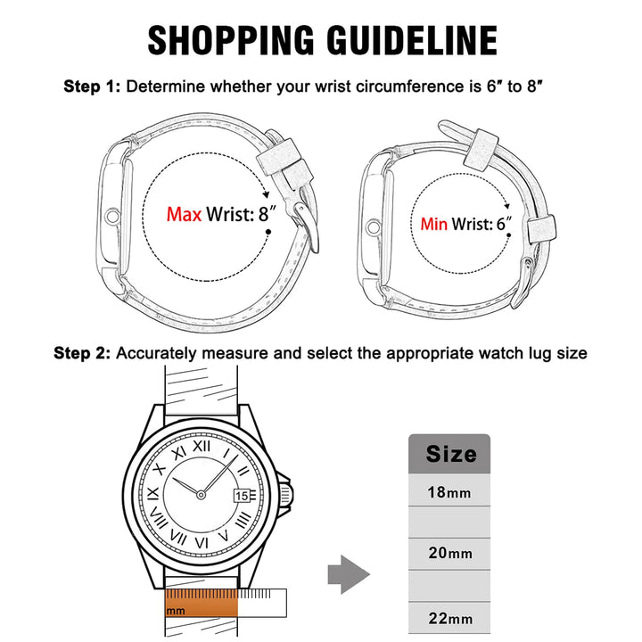 Samco Genuine Leather Watch Band 18–22mm (Quick Release)