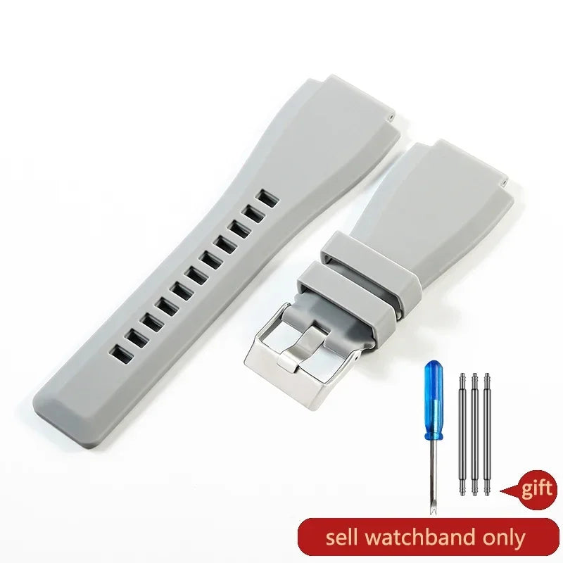 Bell & Ross BR01/BR03 Silicone Watch Strap – 24mm, Waterproof & Breathable