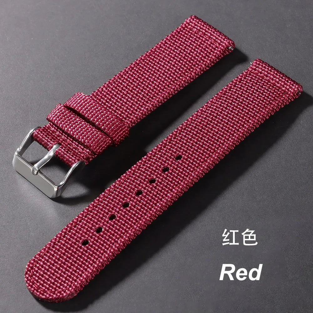 18/20/22/24mm Nylon Watch Band for Seiko Army Military Canvas Woven Nylon Strap Quick Release Wristband Men's Sport Watch Bands