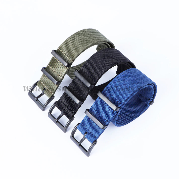 Ribbed Nylon Watch Strap 20/22mm (Military Style)