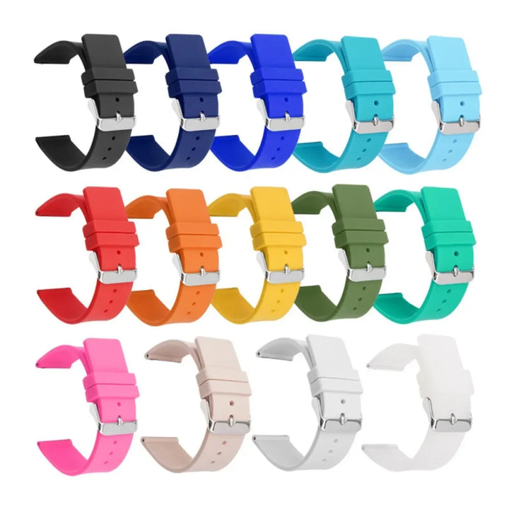 Silicone Watch Strap – 12–24mm, Soft Rubber for Seiko & Huawei GT Series