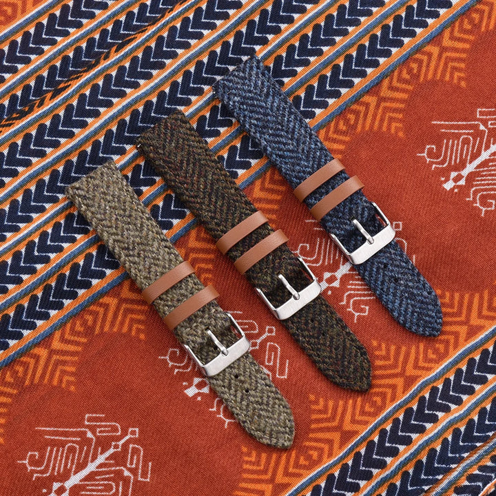 NATOBELT Wool Weave Leather Strap – Quick Release, 18–22mm