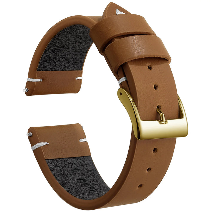 Sport Vintage Leather Watch Band 18–22mm with Stainless Steel Buckle
