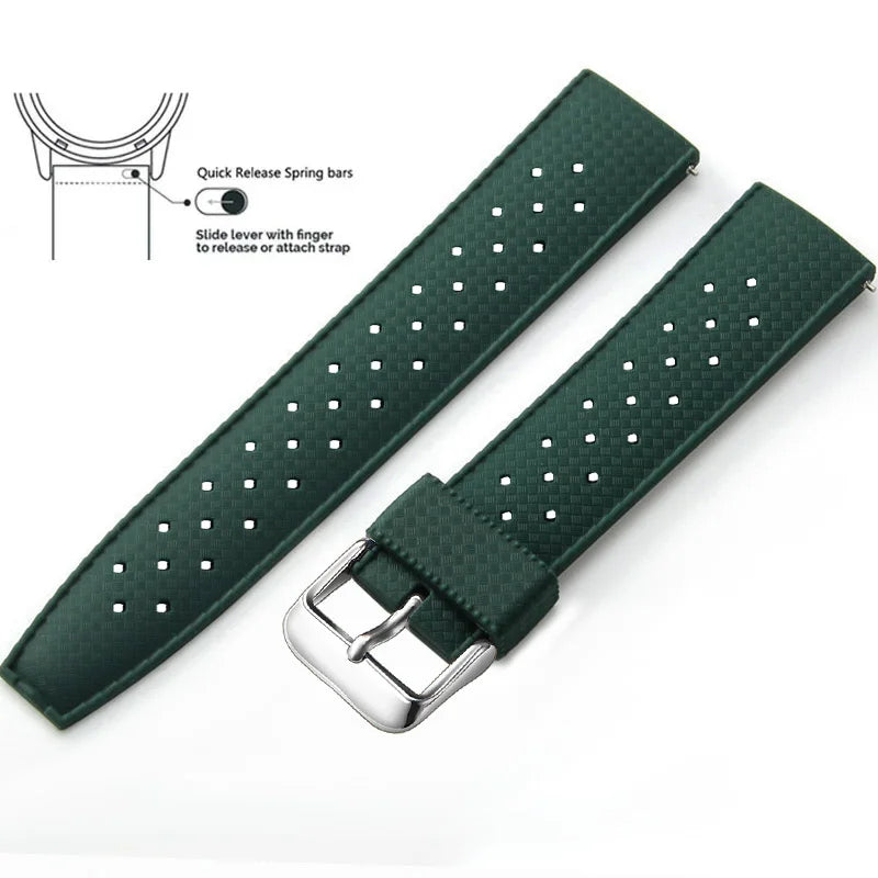 Tropical Silicone Watch Band 18–22mm (Quick Release)