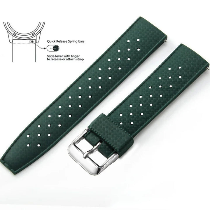 Tropical Silicone Watch Band 18–22mm (Quick Release)