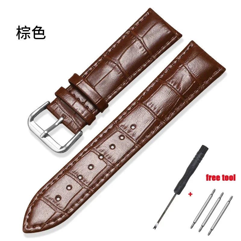 Genuine Calfskin Leather Watch Strap (10–24mm Universal)