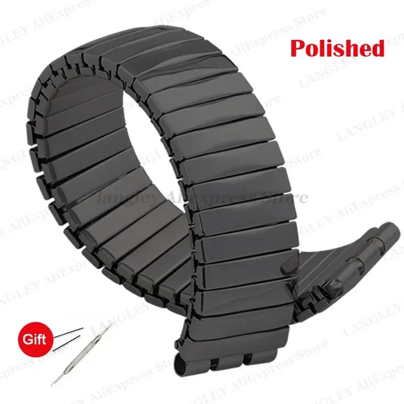 Elastic Metal Stretch Watch Band for Swatch – 17/20mm Stainless Steel