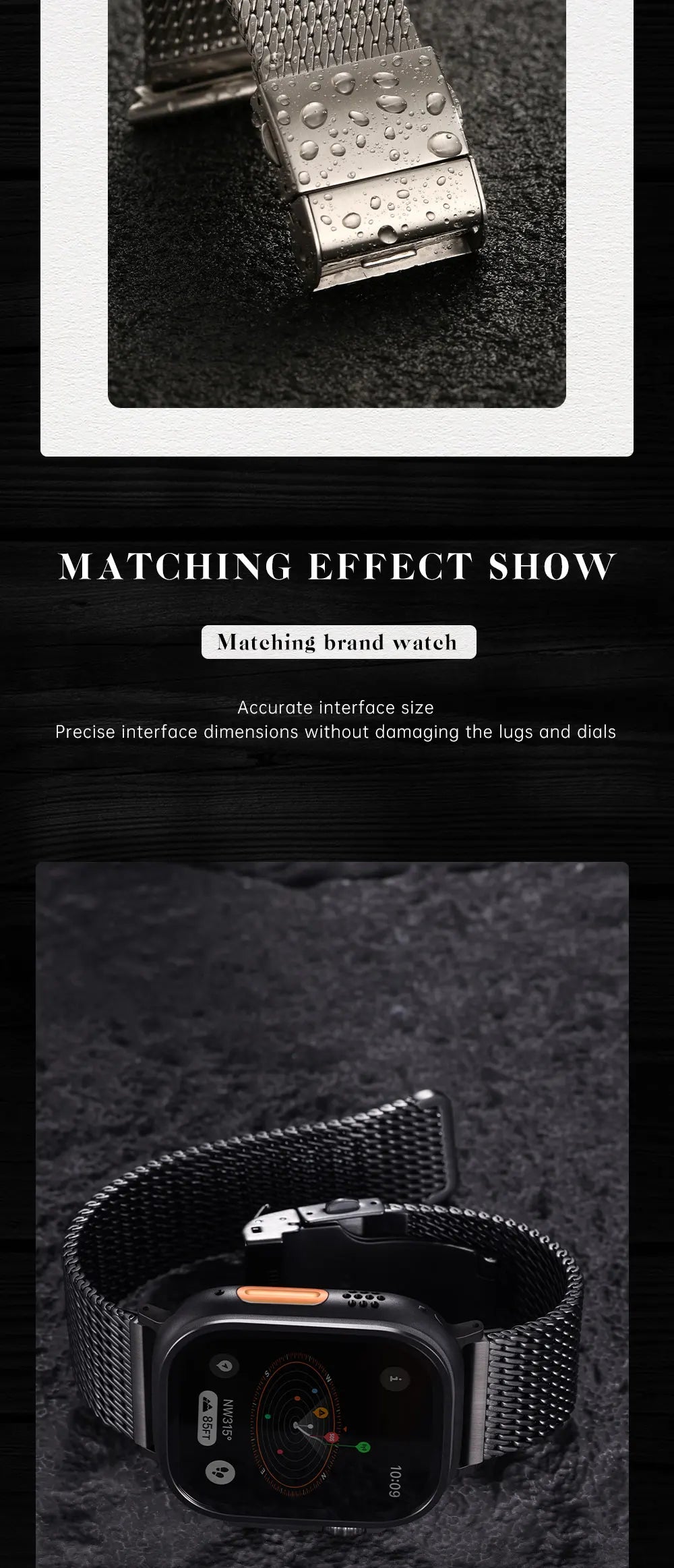 Top Stainless Steel Milanese Mesh Strap For Apple Watch Ultra 2 49mm Series 10 46mm 42mm 45mm 44mm Bracelet Apple Watch Band