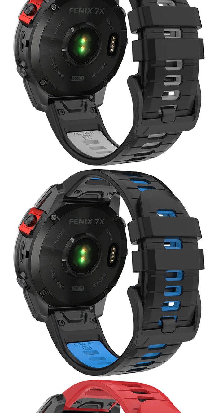 QuickFit Silicone Strap for Garmin Fenix, Epix & Enduro (22-26mm)