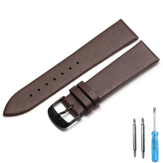 Cowhide Genuine Leather Watch Strap (18-22mm)