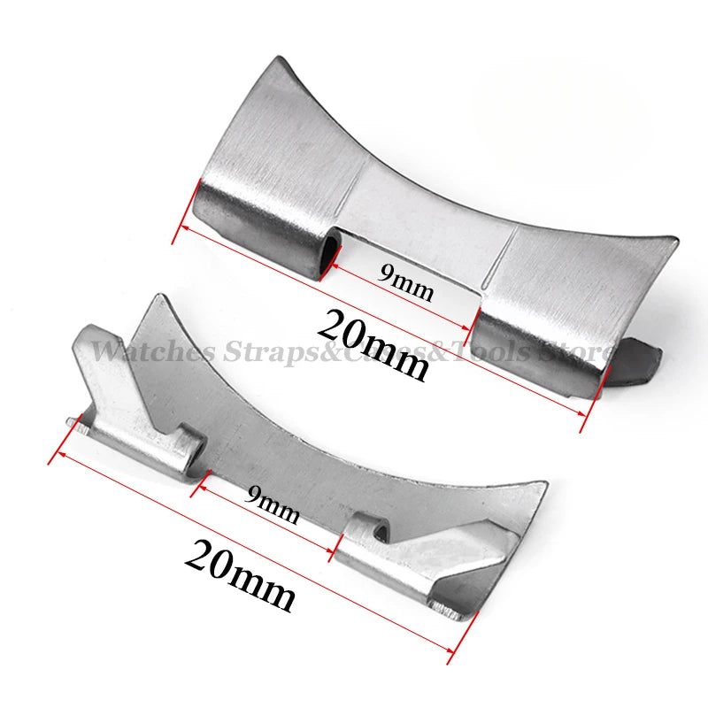 2PCS Stainless Steel Band Connectors for Seiko – Oyster Curved End Adapter (12-24mm)