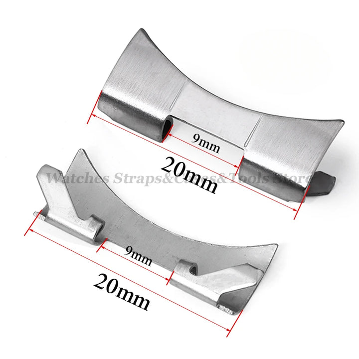 2PCS Stainless Steel Band Connectors for Seiko – Oyster Curved End Adapter (12-24mm)