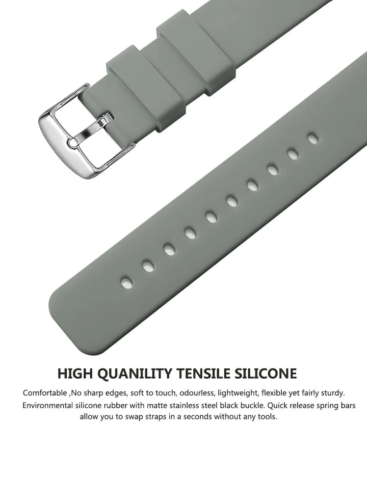 Soft Silicone Quick-Release Watch Band 14–24mm
