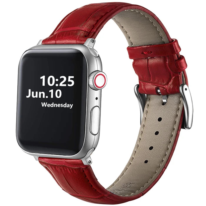 Leather Apple Watch Band (38/42mm, Series 3–6/SE Compatible)