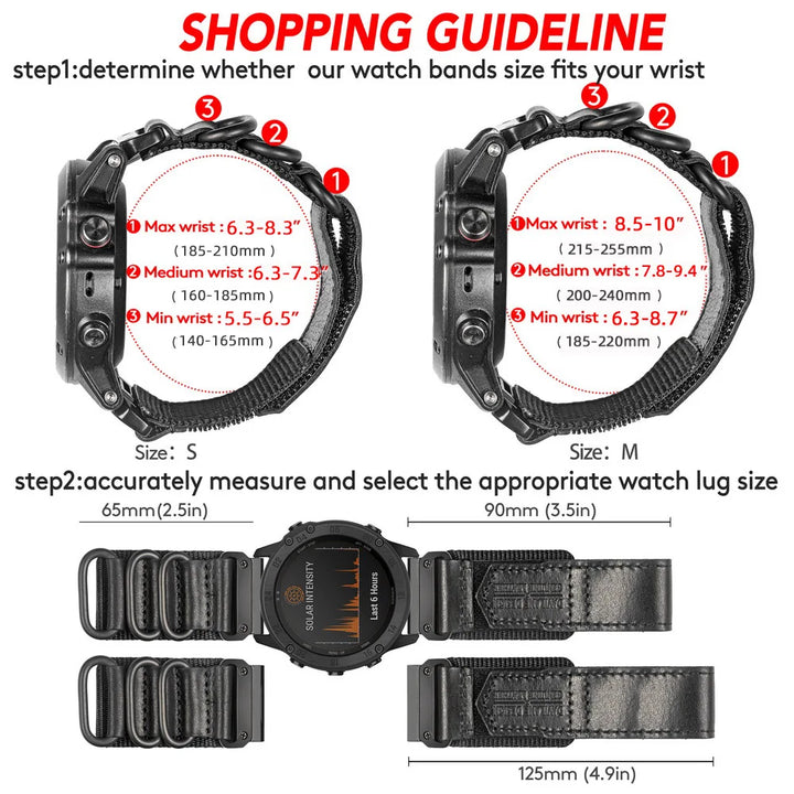 Garmin Fenix/Forerunner Nylon QuickFit Sport Strap (20–26mm)