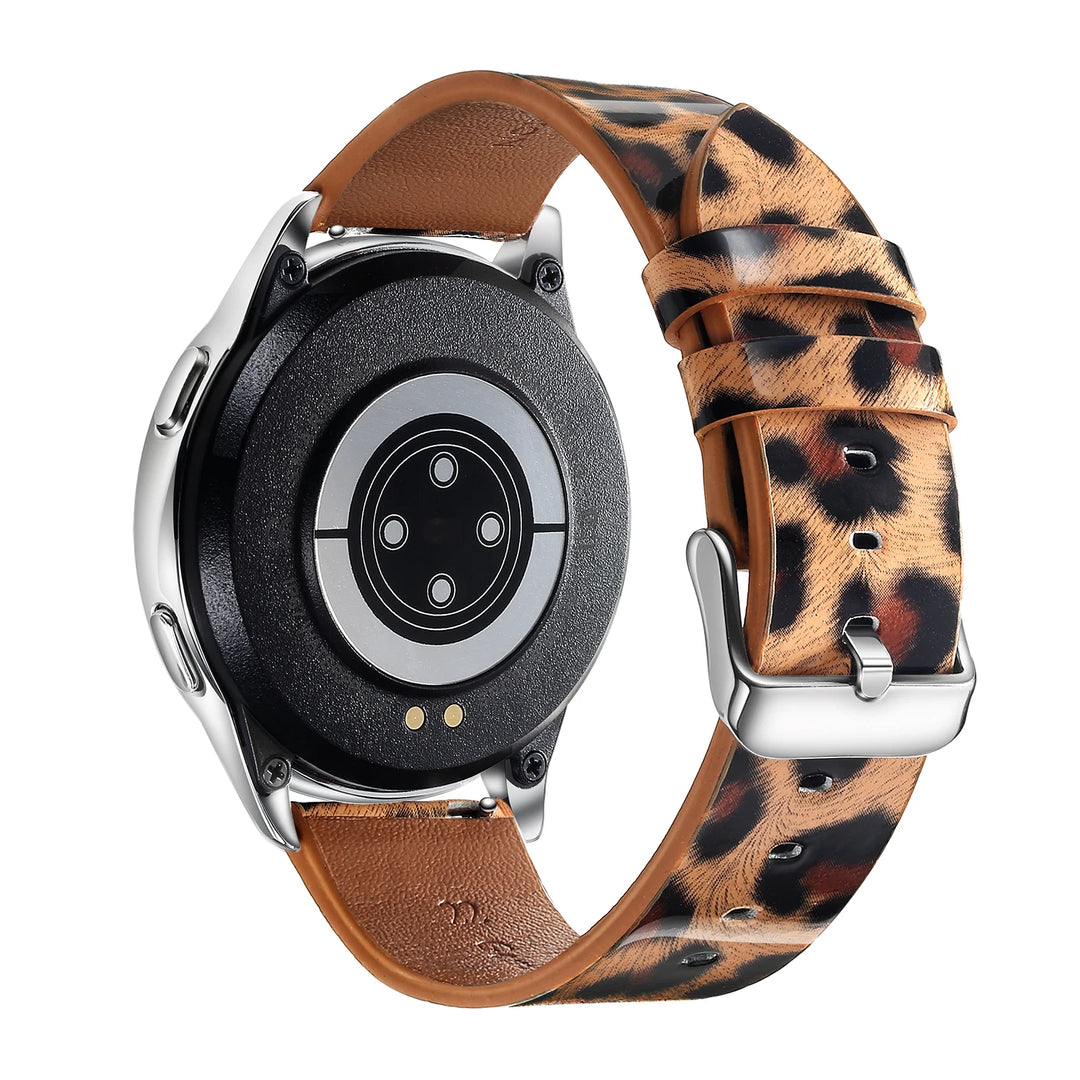 Leopard Print Leather Watch Band 20/22mm (Quick Release)