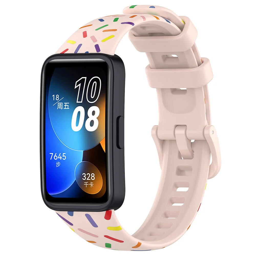 Printed Silicone Strap for Huawei Band 8-10