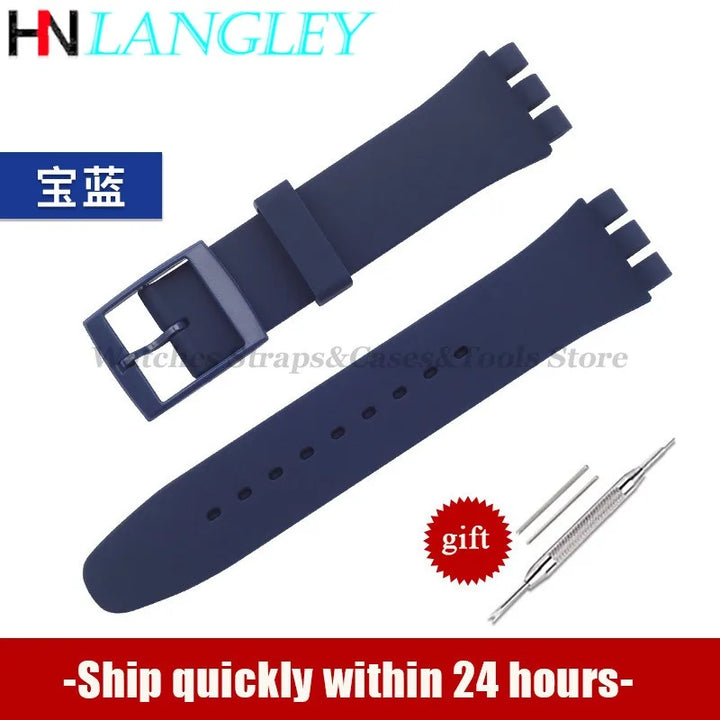 Soft Silicone Watch Strap – 16/17/19/20mm, Colorful Replacement with Tools