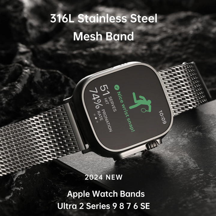 Top Stainless Steel Milanese Mesh Strap For Apple Watch Ultra 2 49mm Series 10 46mm 42mm 45mm 44mm Bracelet Apple Watch Band