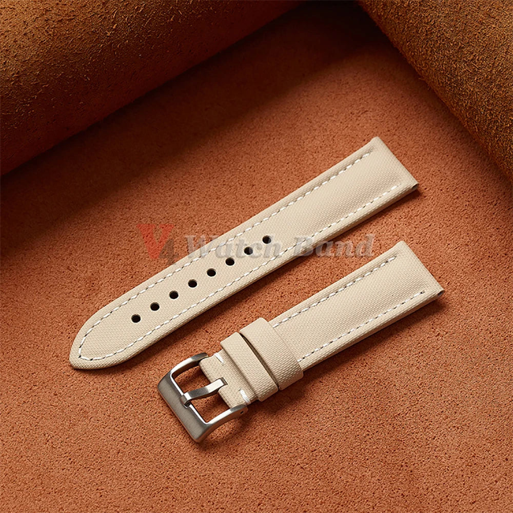 Genuine Sailcloth Watch Band Premium Sailcloth Strap 18mm 19mm 21mm Waterproof Nylon Quick Release Bracelet 20mm 22mm Wristbelt