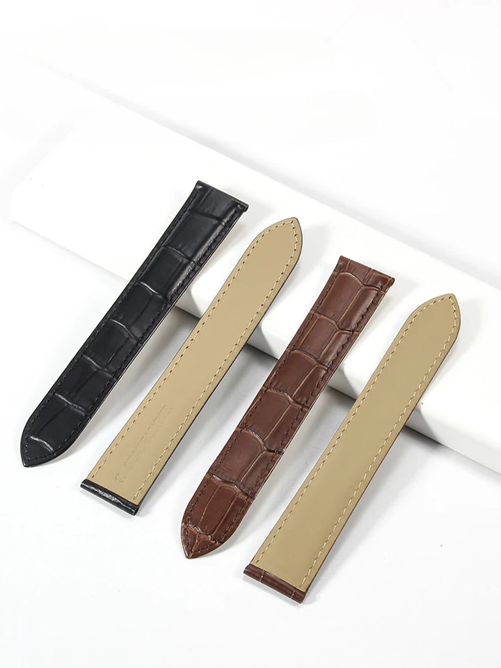 Genuine Leather Cartier Tank Solo Watch Strap 17–25mm (Brown & Black,