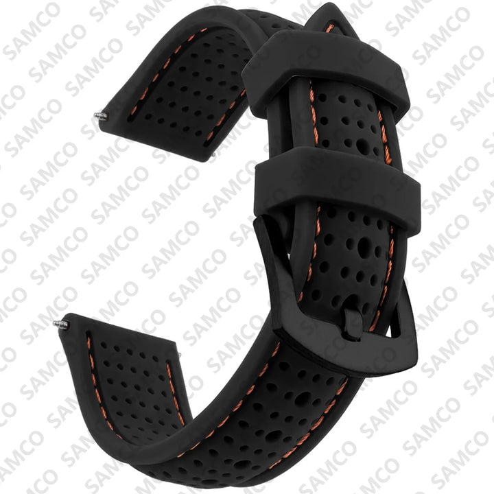 Silicone Rubber Watch Band 18–26mm (Soft & Comfortable Replacement Strap)